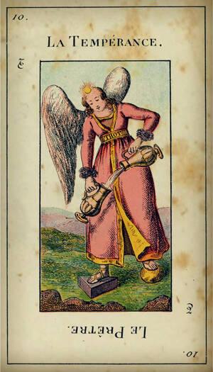 tarot etteilla carte 10 la tempérance le pretre capricorne