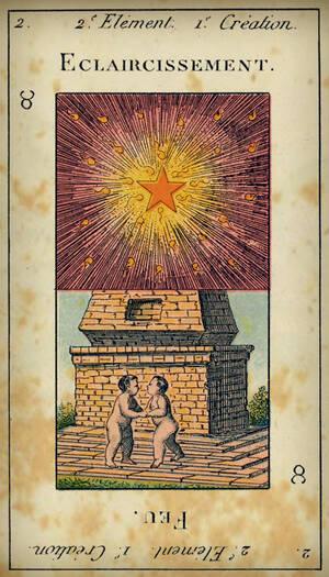 tarot etteilla carte 2 éclaircissement feu Taureau