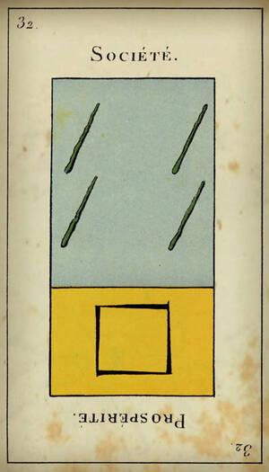 tirage tarot etteilla Carte 32 : Quatre de Bâton