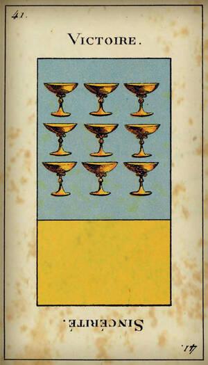 tirage tarot etteilla Carte 41 : Neuf de Coupe