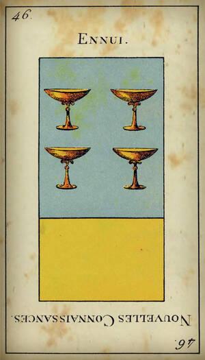 tirage tarot etteilla Carte 46 : Quatre de Coupe