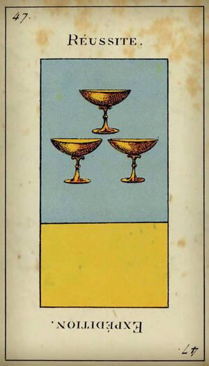 tirage tarot etteilla Carte 47 : Trois de Coupe