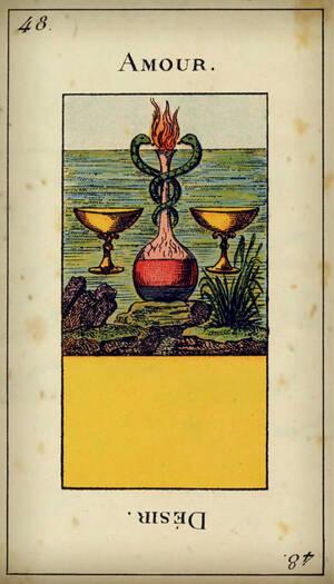 tirage tarot etteilla Carte 48 : Deux de Coupe