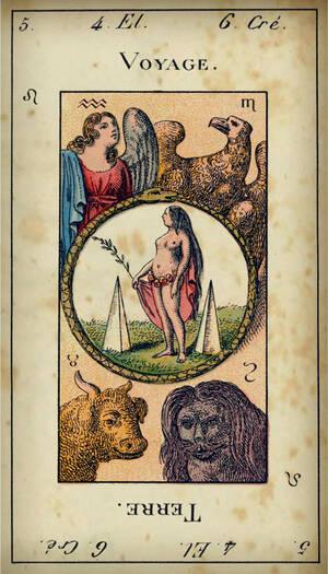 tarot etteilla carte 5 voyage terre lion