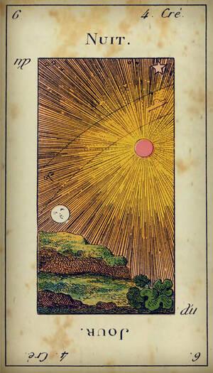 tarot etteilla carte 6 nuit jour vierge