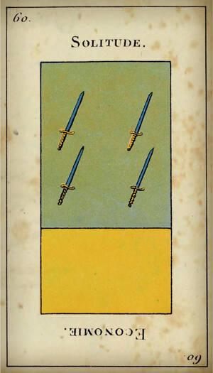 tirage tarot etteilla Carte 60 : Quatre d&rsquo;Épée