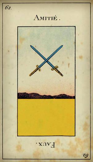 tirage tarot etteilla Carte 62 : Deux d’Épée