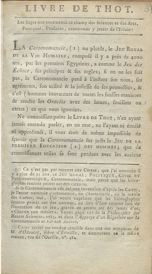 Livre de Thot 1789