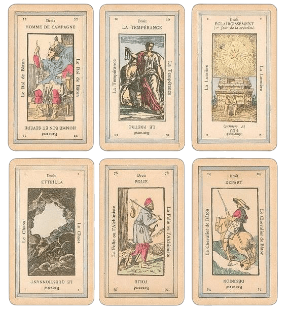 etteilla tarot planche ancienne par 6 Jean-Baptiste Alliette alias Etteilla